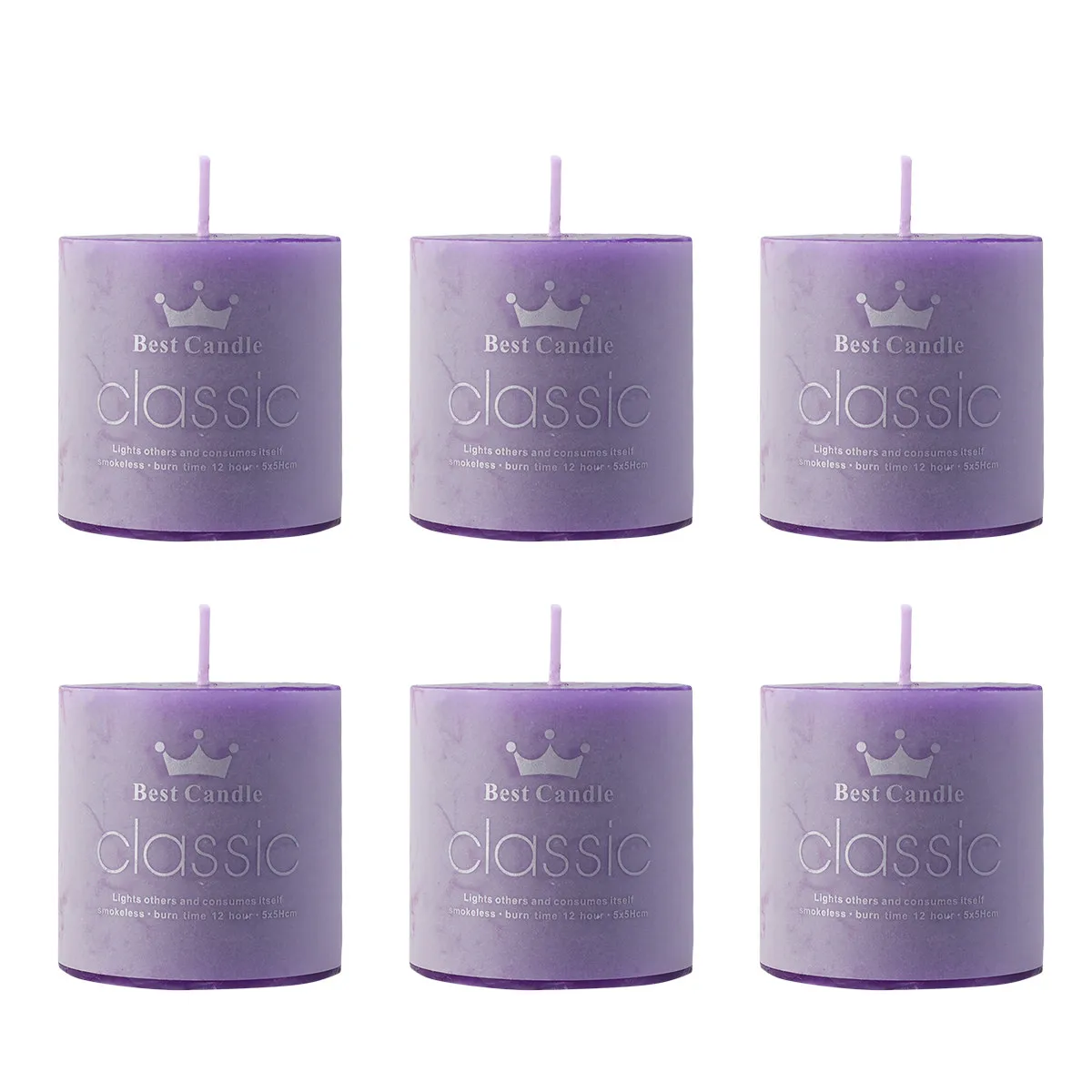 6Pcs Smokeless Aromatherapy Candles Paraffin Scented Birthday Wedding Party Decorative Candles 15H Burn Time Spa Meditation