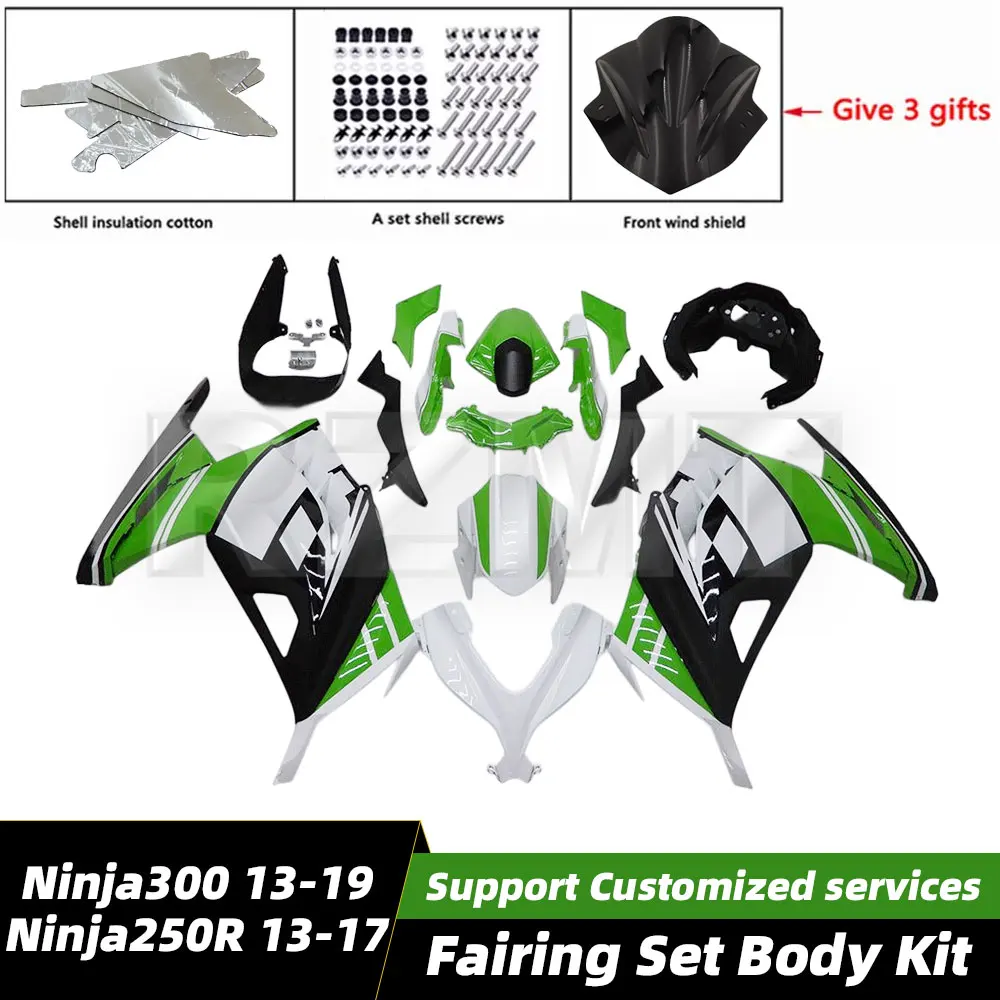 

Комплект обтекателей для мотоцикла и велосипеда для Kawasaki Ninja 300 13-19 и Ninja 250R 2013-2017, комплект кузова, комплект впрыска корпуса 103