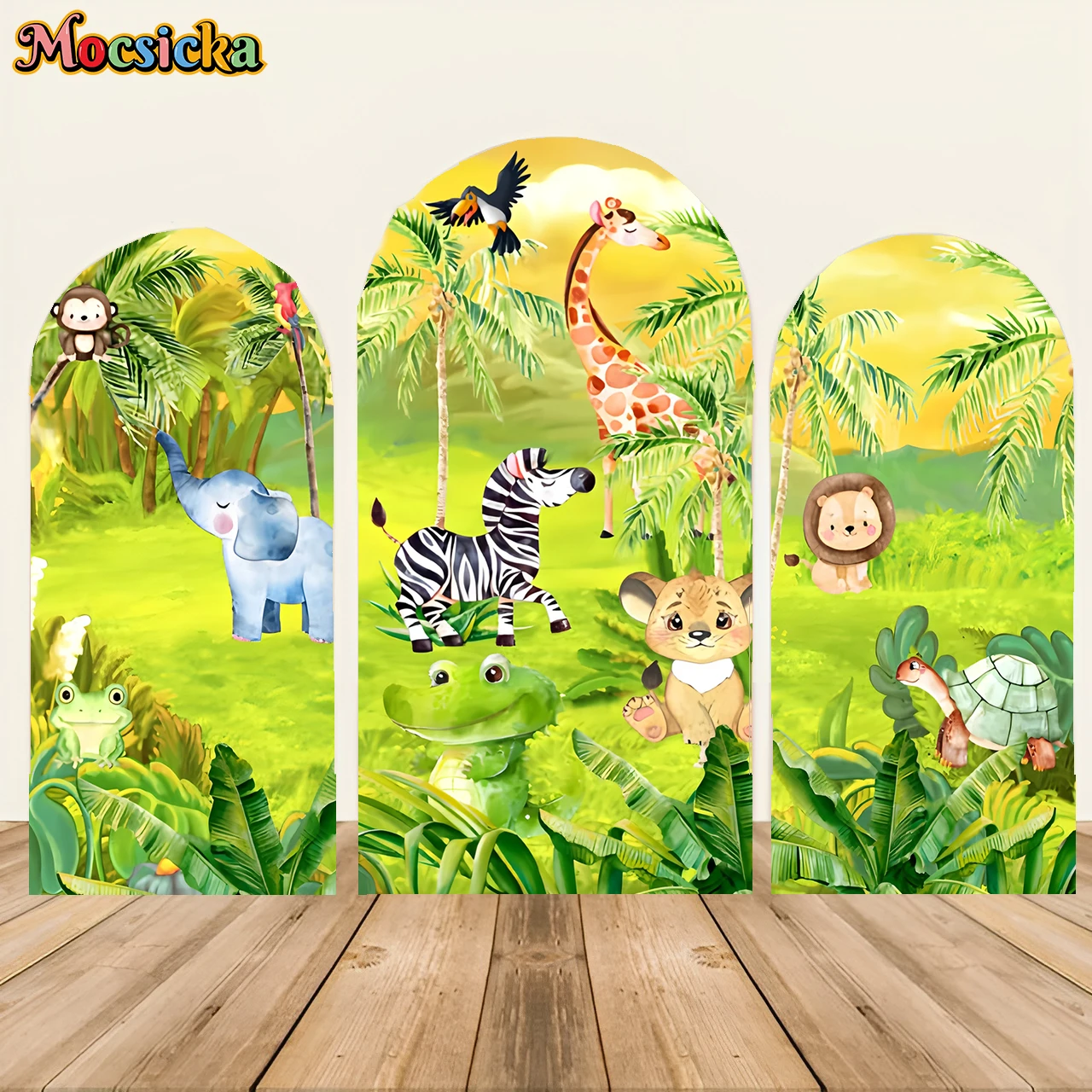 

Mochicka Wild ONE Double Sided Stitched Arch Baby Shower Decoration Cake Crush Birthday Party Photo Background Studio props