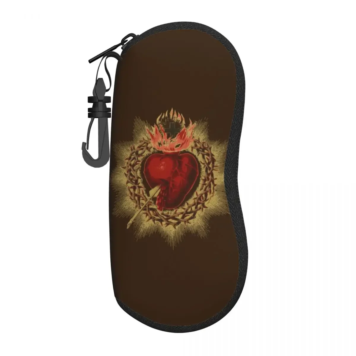 Custom Sacred Heart Of Jesus Catholic Eyeglass Glasses Case Women Men Soft Devotion Christian Sunglasses Protective Box