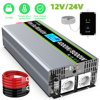 8000W Solar Power Inverter DC 12V/24V to AC 230V Pure Sine Wave Inverter Converter with RC and Dual USB Car Charge Inverter