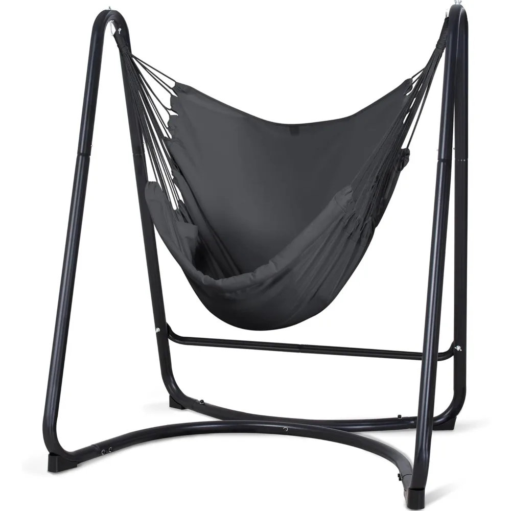 Patio Swing Chair with Stand, Heavy Duty Hanging Chair with Stand for Bedroom, 330 lbs Capacity,
