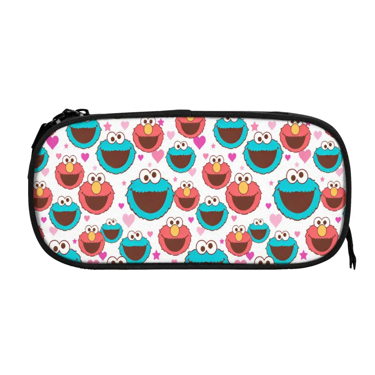 Elmo Cookies Monsters Cartoon Pencil Case Fun Pen Holder Bags Student Big Capacity School Supplies Zipper Pencil Box