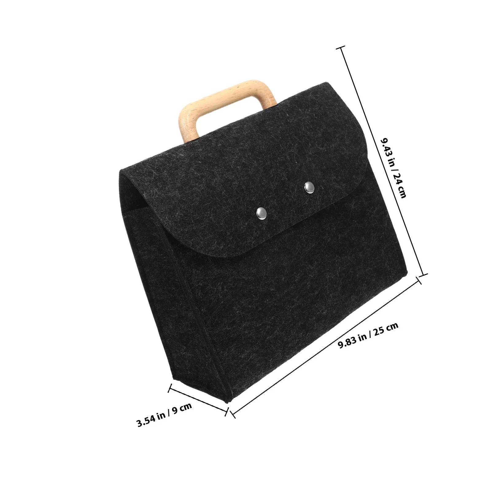 Torba biznesowa z filcu z drewnianymi uchwytami, minimalistyczny przenośny organizer na dokumenty, torba do przechowywania dokumentów w biurze, torba z filcu.