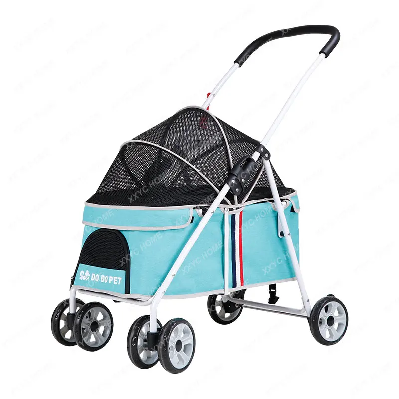 Pet Stroller Dog Stroller Portable Foldable Dog Trolley Small Dog Cat Outing Stroller Comfortable and Breathable