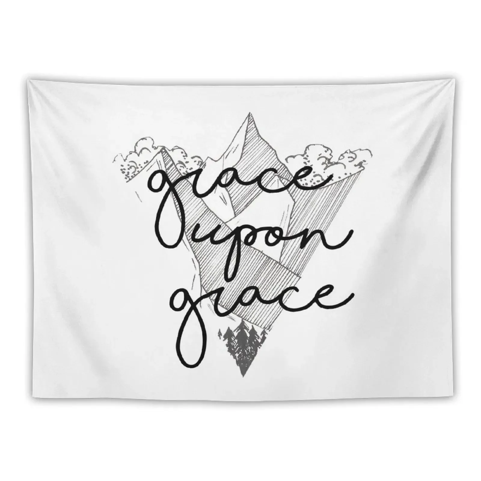 Christian Bible Verse - Grace upon grace Tapestry Decoration For Bedroom Decor For Room Tapestry