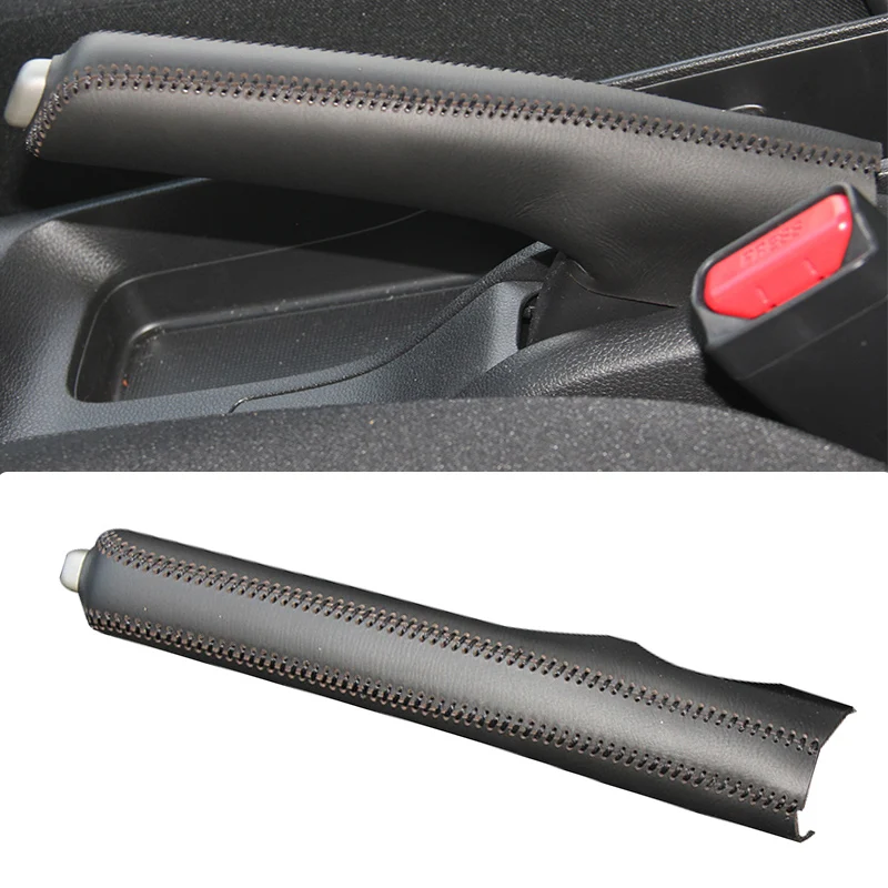

Custom Car Hand Brake Covers Genuine Top Layer Leather Case for Honda CITY 2014 Handbrake Grips Cover DIY Auto Handbrake Cover