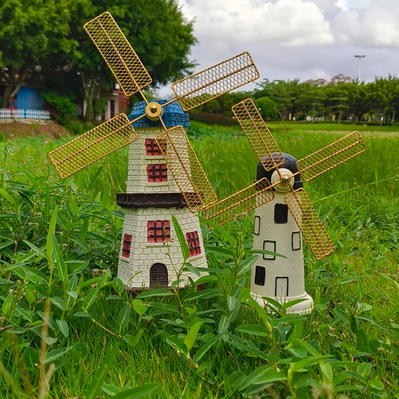 European Vintage Dutch Windmill Decoration Balcony Garden Courtyard Home Furnishings Landscape Decoration Architectural Model