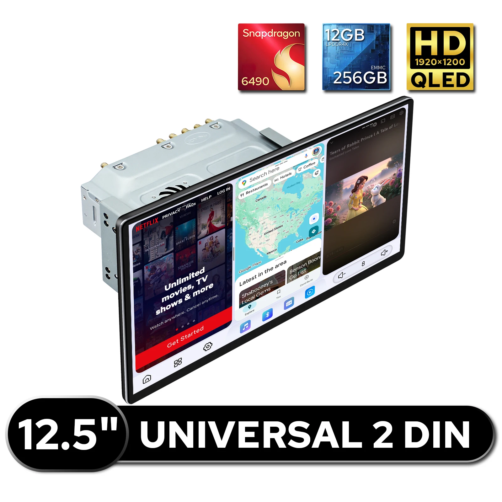 JOYING Universal Car Stereo Radio 12GB RAM 256GB HDMI Input Output USB Type-C Car Audio System GPS Navi Double 2 Din 12.5 Inch