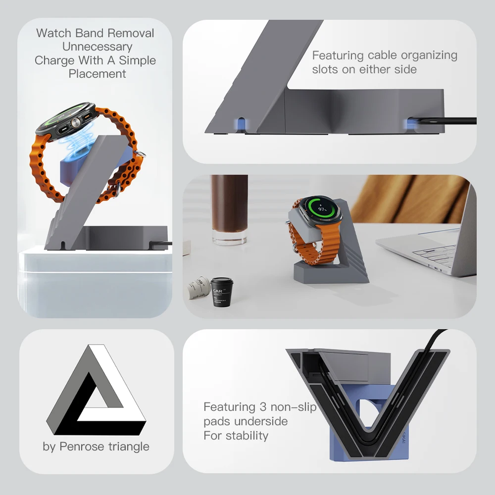 Watch Charging Stand Dock Holder Non-Slip Base Charger Stand for Samsung Watch Galaxy 9/9 LET/8 Classic/Ultra/7/6/6Classic/5Pro