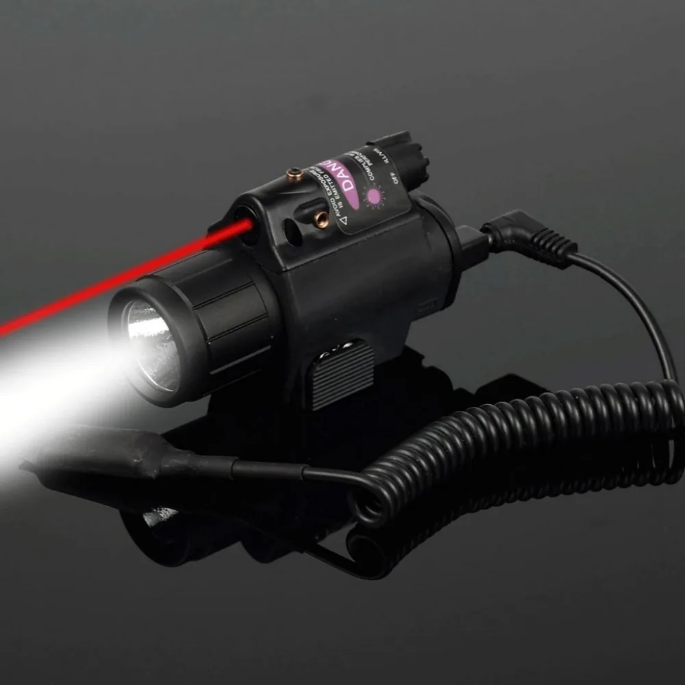 800 لومينز مصباح ليد جيب كومبو الليزر الأحمر متعدد الوظائف التكتيكية بندقية ضوء اكسسوارات للصيد في الهواء الطلق 20 مللي متر السكك الحديدية #1