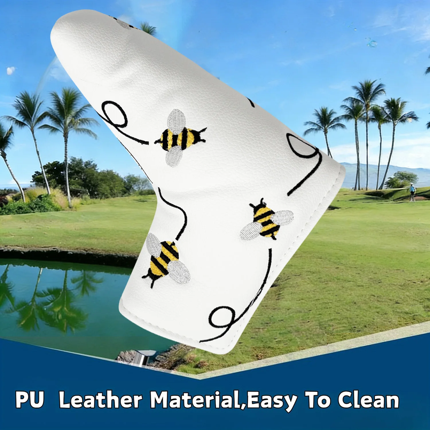Golf Club Head Cover, Putter Protection Cover, Men's And Women's Cap Covers Waterproof Pu Leather
