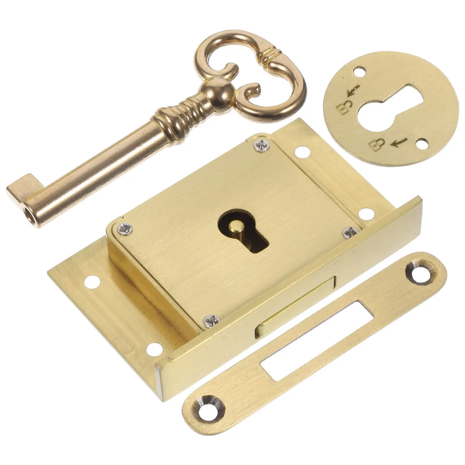 

1Set Vintage Brass File Cabinet Lock Strong Durable Drawer Lock for Wooden Security Cabinet Locks with Key
