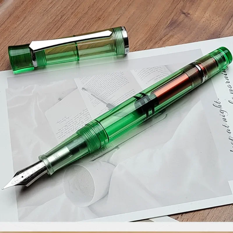 Penbbs 495 penna stilografica gialla trasparente colorata F 0.5mm pennino bella penna a inchiostro da scrittura acrilica per cancelleria per ufficio aziendale