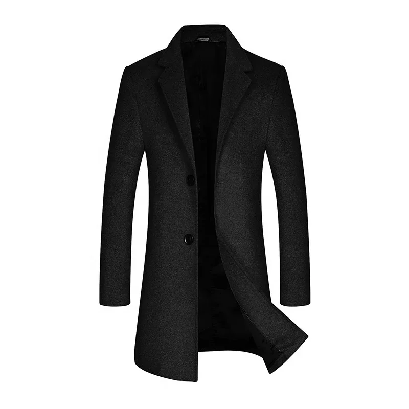 2022 New Arrival Winter Wool Overcoat Turn Down Collar Man Wool Trench Coat