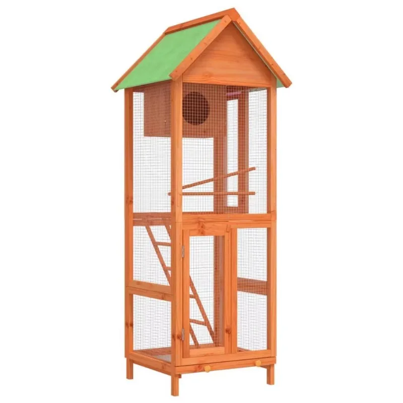 

Solid Wood Pine Bird House Brown 23.6 "x23" x63 "Durable Bird Supplies