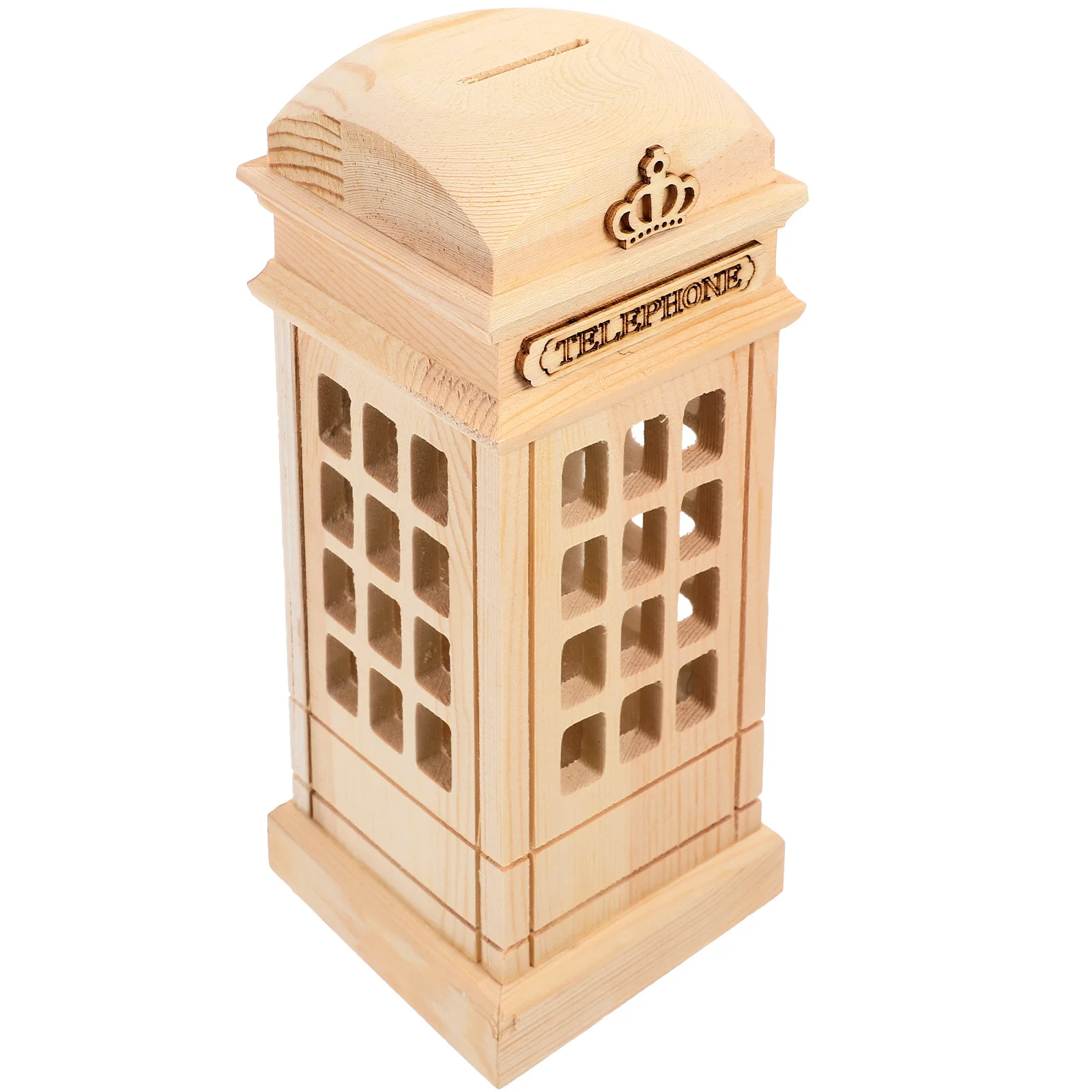 

Saving Bank Wooden Unpainted Coin Bank Desktop Decoration Kids Money Box DIY Graffiti Crafts Saving Jar