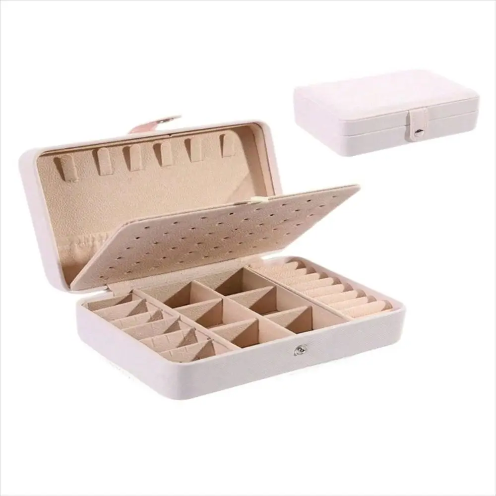 High-end Portable Jewelry Storage Box Large Capacity Exquisite Earring And Ring Jewelry Box Dustproof Double-layer