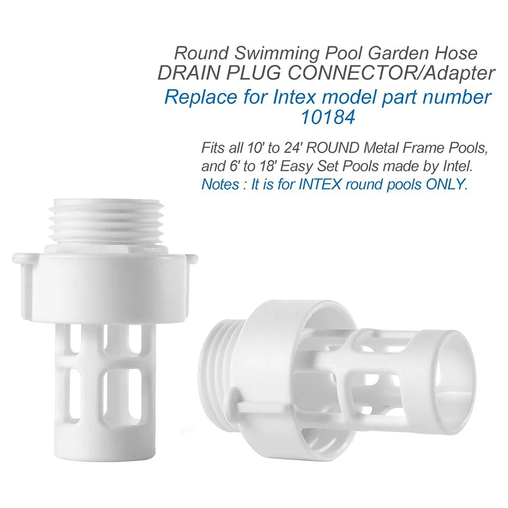 10184 For Intex Pool Drain Fitting Enables Direct Garden Hose Attachment to Round Pool Wall Drain for Controlled Water Drainage