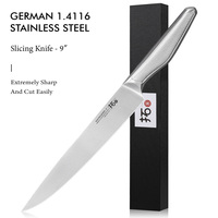 TURWHO 9 Inch Slicing Knife German 1.4116 Steel Profesional Kitchen Chef Knives 304 Stainless Steel Handle Kitchen Carving Knife