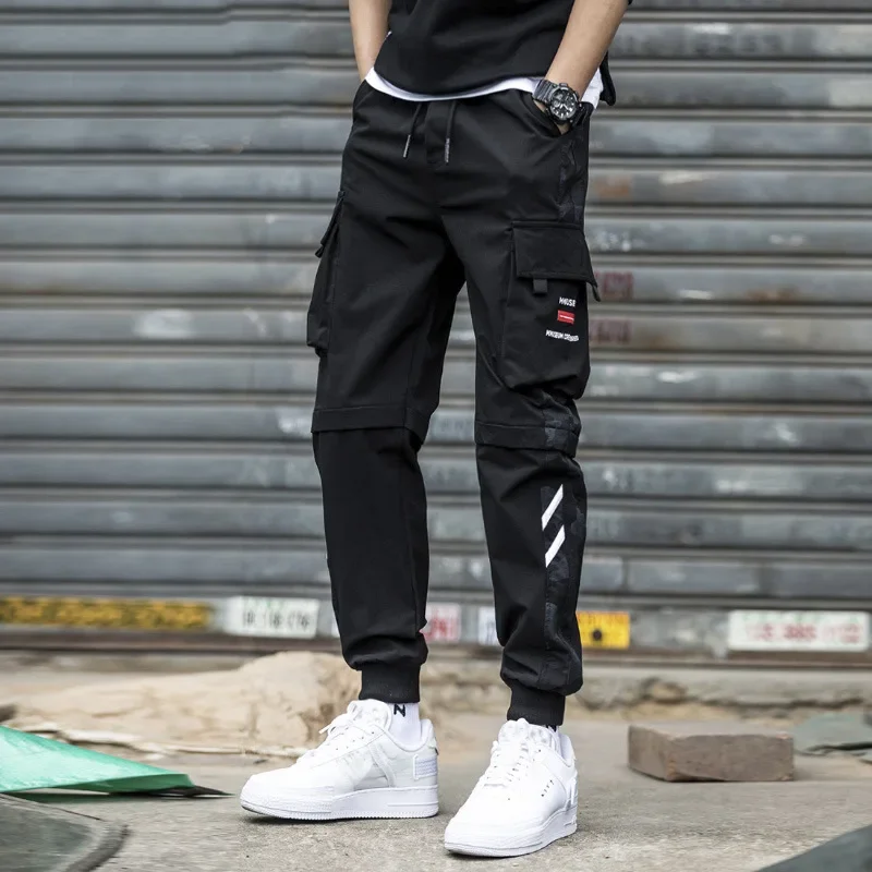 Spring Autumn Men's Cargo Pants Trendy Brand Functional Hooligan Straight-Leg Loose-Fit Fleece-Lined And Thickened Pants Casual