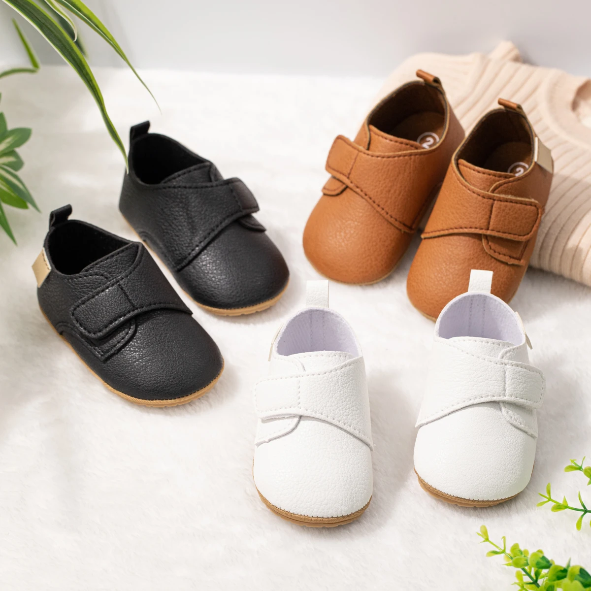 

Newborn Baby Casual Boy Girl Shoes PU Leather Non-slip Rubber Sole High Quality Toddler Shoes Comfortable First Walkers