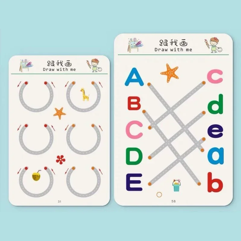 Magic Practice Copybook Control Training Book riutilizzabile Magical Tracing cartella di lavoro bambini Montessori Drawing Education Stationery