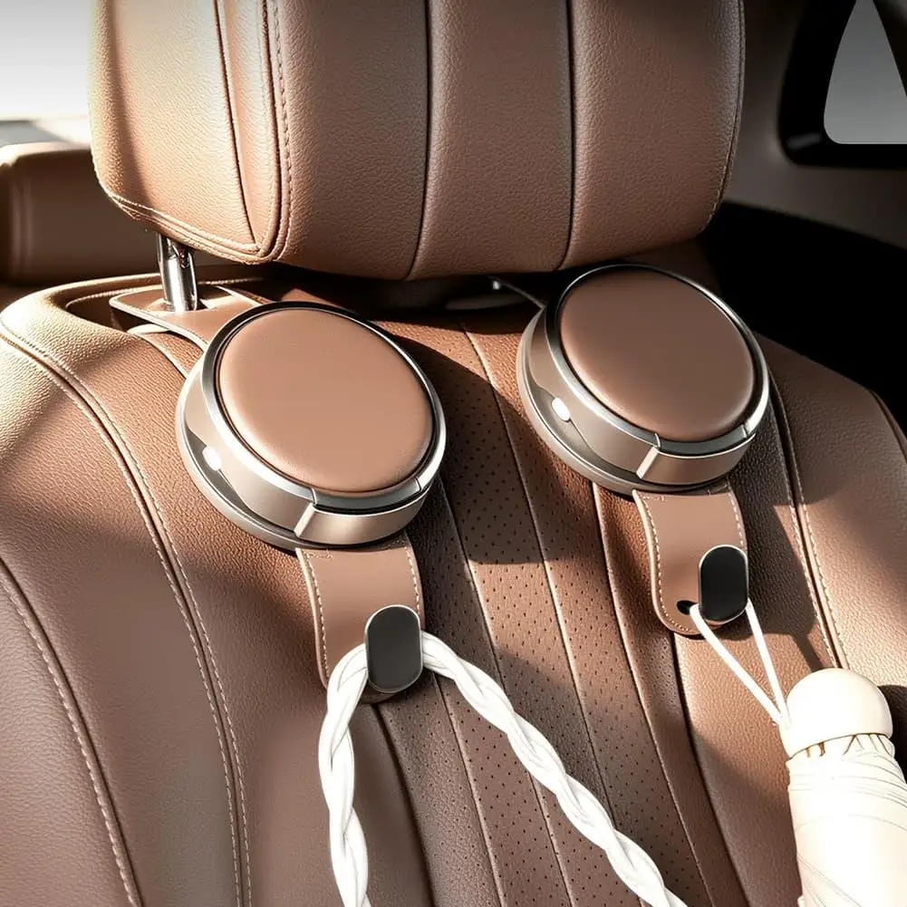 Ausziehbare Auto-Kopfstützen-Haken, Multifunktionale Auto-Rücksitz-Aufhänger für Taschen, Handtaschen, Regenschirme, Aufbewahrung und Getränkehalter – Detail 6