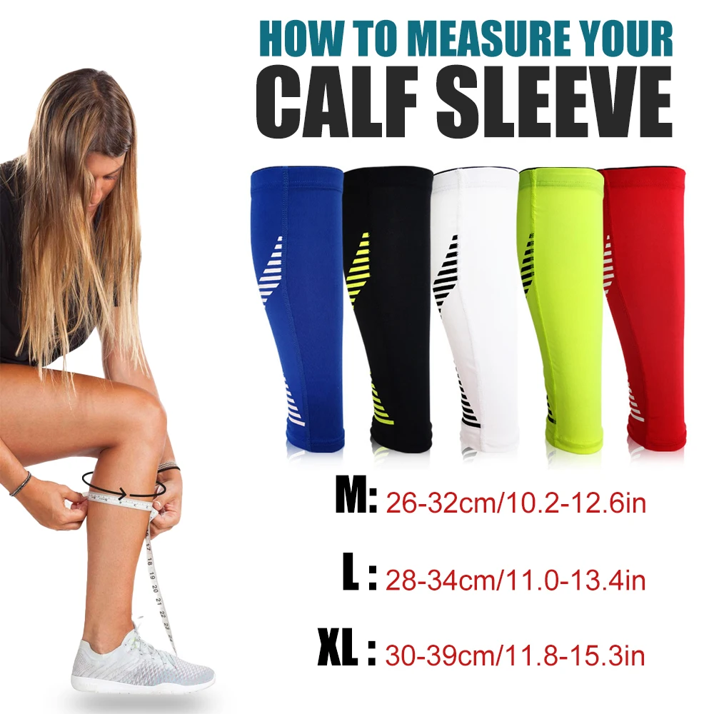 1Piece Sports Calf Compression Sleeve Shin Splint Support Guard Leg Protection Sock Cycling Running Basketball Football Tennis