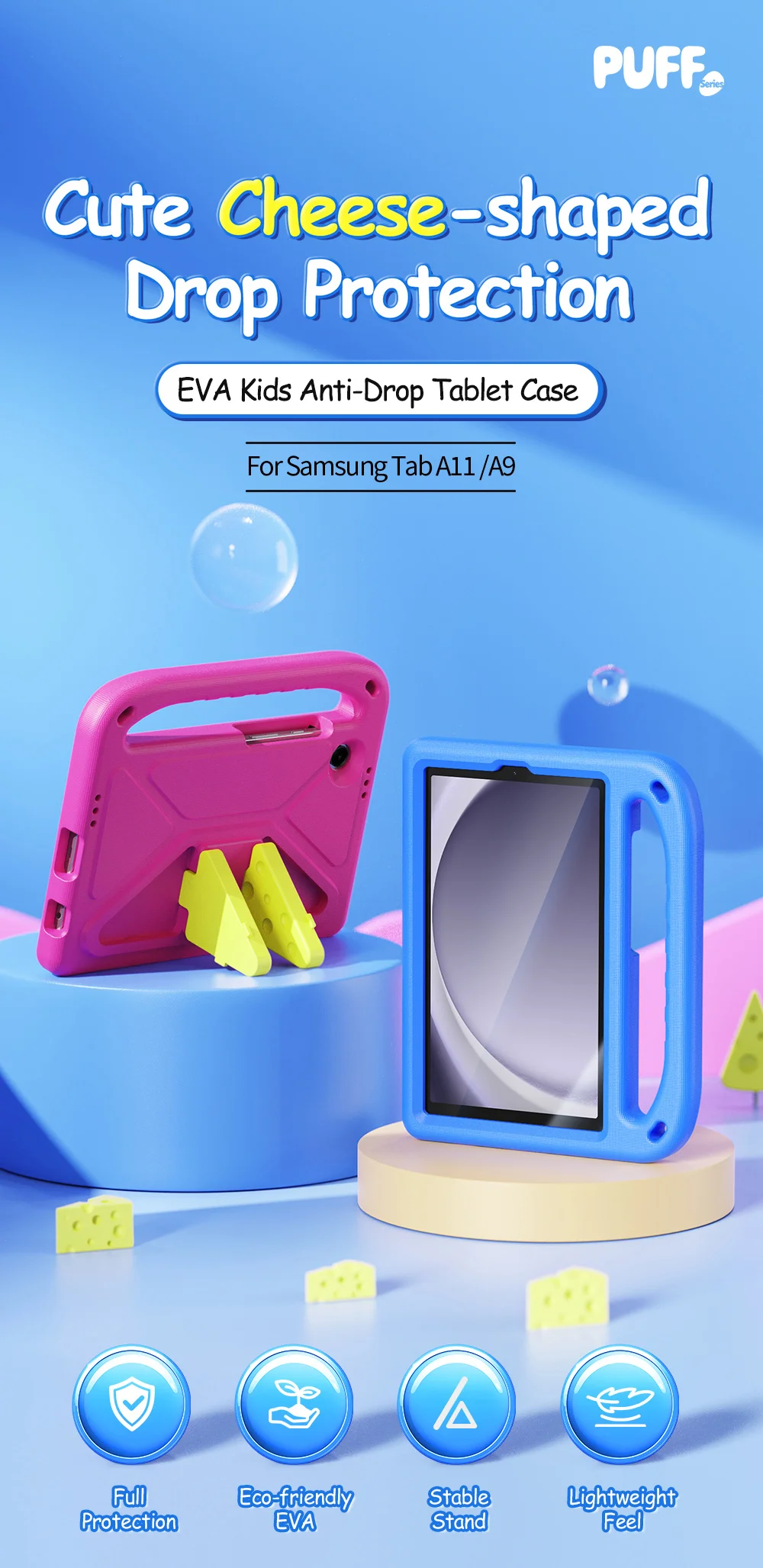 DUXDUCIS stoßfeste EVA-Hülle für Kinder für Samsung Galaxy Tab S11/S10 Lite/S9 FE/S8 11 Zoll Tab A9 8.7 A11 Plus Anti-Drop-Ständer-Abdeckung – Detail 1