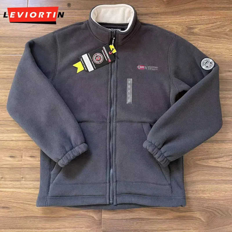 

Осенне-зимняя мужская модная универсальная уличная свободная и плюшевая толстая ветрозащитная теплая флисовая куртка с воротником-стойкой