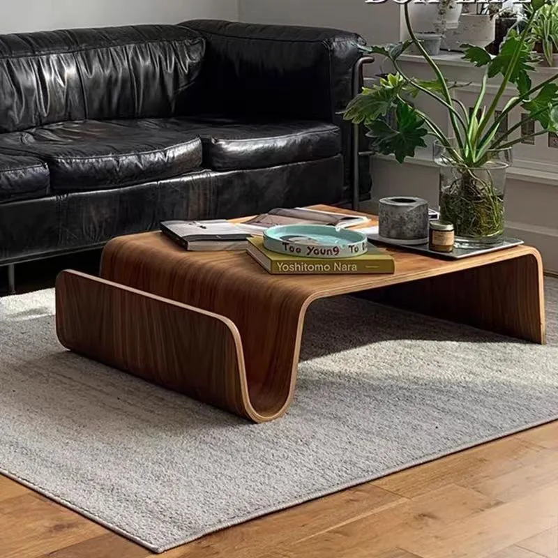 Simple living room creative table coffee table coffee table Nordic medieval big curved wood