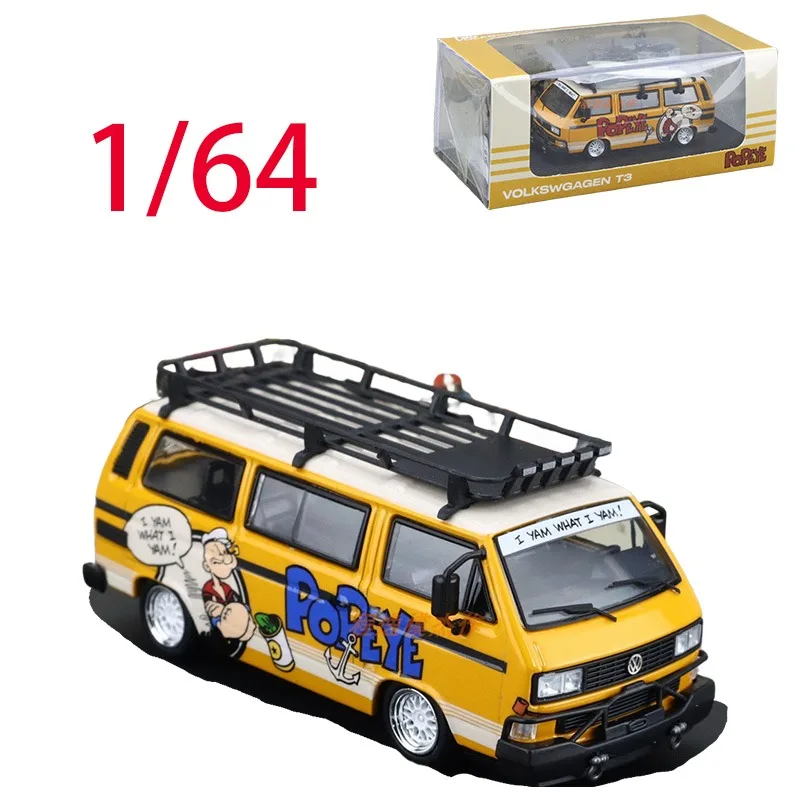 

Модель автомобиля из сплава Volkswagen в масштабе 1/64, модель автомобиля Volkswagen VW T3, игровые транспортные средства, игрушки для мальчиков, оригинальная коробка, низкопрофильный BBS