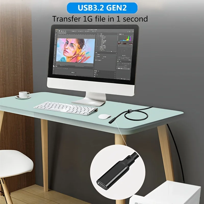 Przedłużacz USB C 3.2 100W PD 5A Przedłużacz typu C 4K @ 60Hz 10Gbps Thunderbolt 3 do Xiaomi Huawei Switch 0.5M 1M 2M