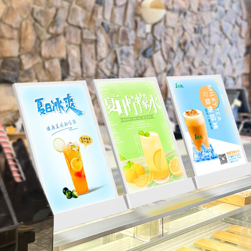 Luminous Multi-Purpose Display Acrylic Price List A4 Design and Production Table Board