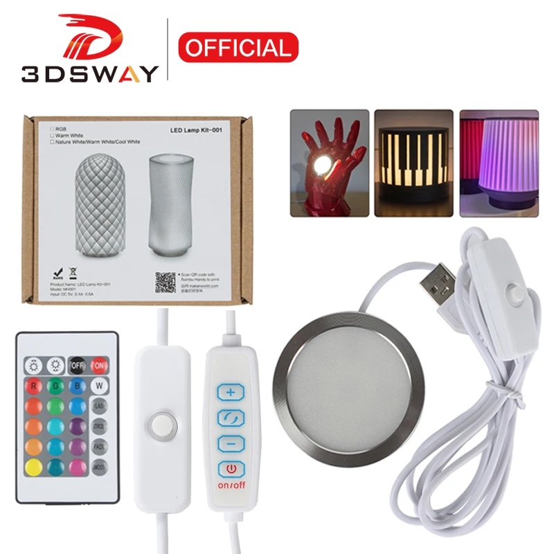 

For Bambu Lab Led Lamp Kit 3D Printing RGB Cold Warm White LED Light DIY Model Without Lamp Shell 001 Bambulab 3d Print parts