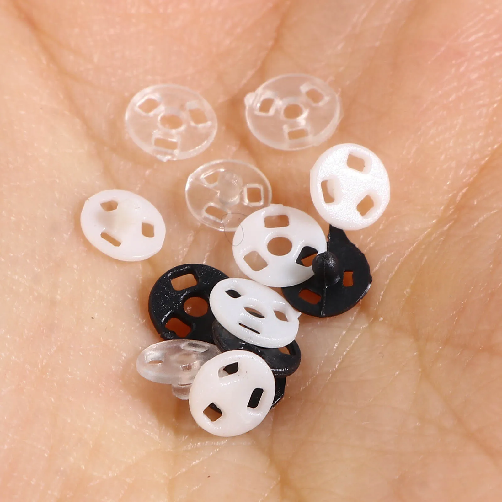 30 Sets (2pcs/Set) Plastic Hidden Button Round Snap Fasteners Press Button For Clothes Doll Making Sewing Accessories 4mm Dia.
