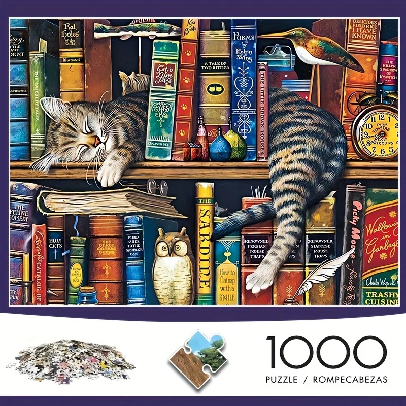 

500/1000 adult puzzle pieces - stress relieving family game, challenging large-scale assembly, Christmas/holiday gifts