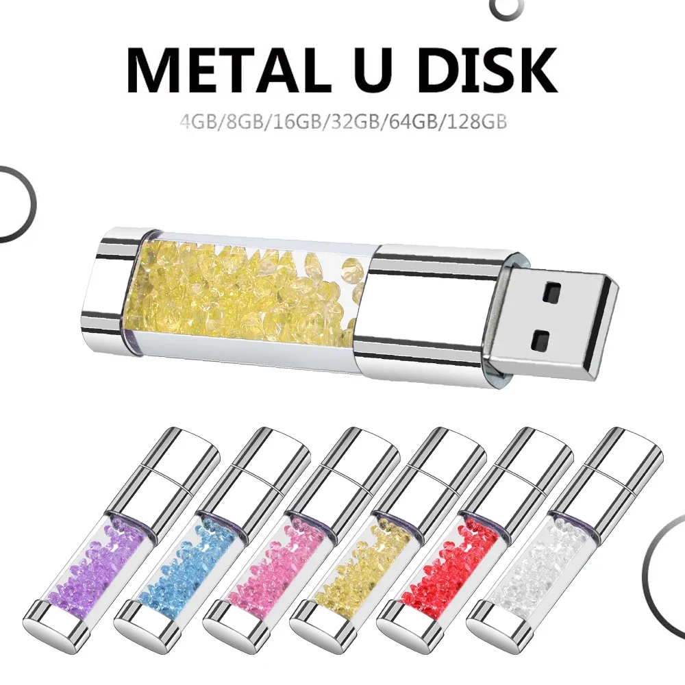 Crystal Diamond USB Flash Drive, 2.0 Pendrive, Memory Stick, Presente Requintado, 4GB, 8GB, 16GB, 32GB, 64GB, 128GB