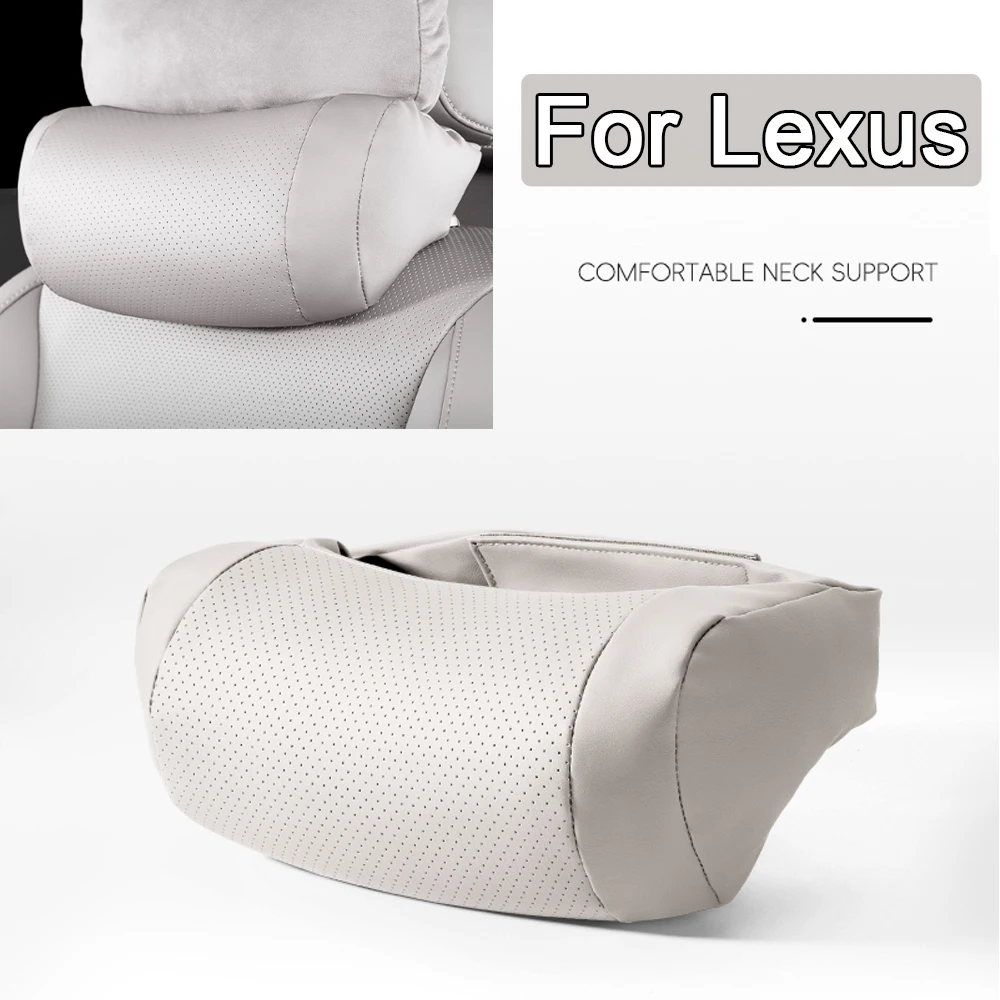 Car Headrest Comfortable Anti-fatigue Nappa leather Seat Neck Pillow For Lexus NX IS RX ES GX LX LS UX GS 200 260 300 350 NX200