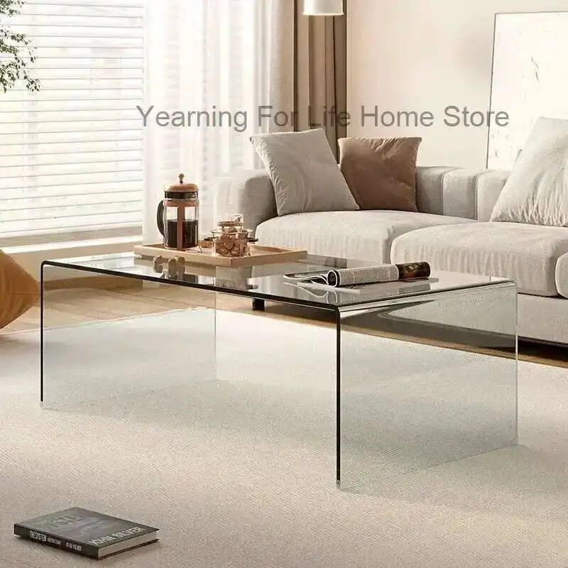 Minimalist Transparent Side Table Cheap Acrylic Clear Simple Aesthetic Coffee Table Writing Mesas Bajas Entrance Hall Furniture
