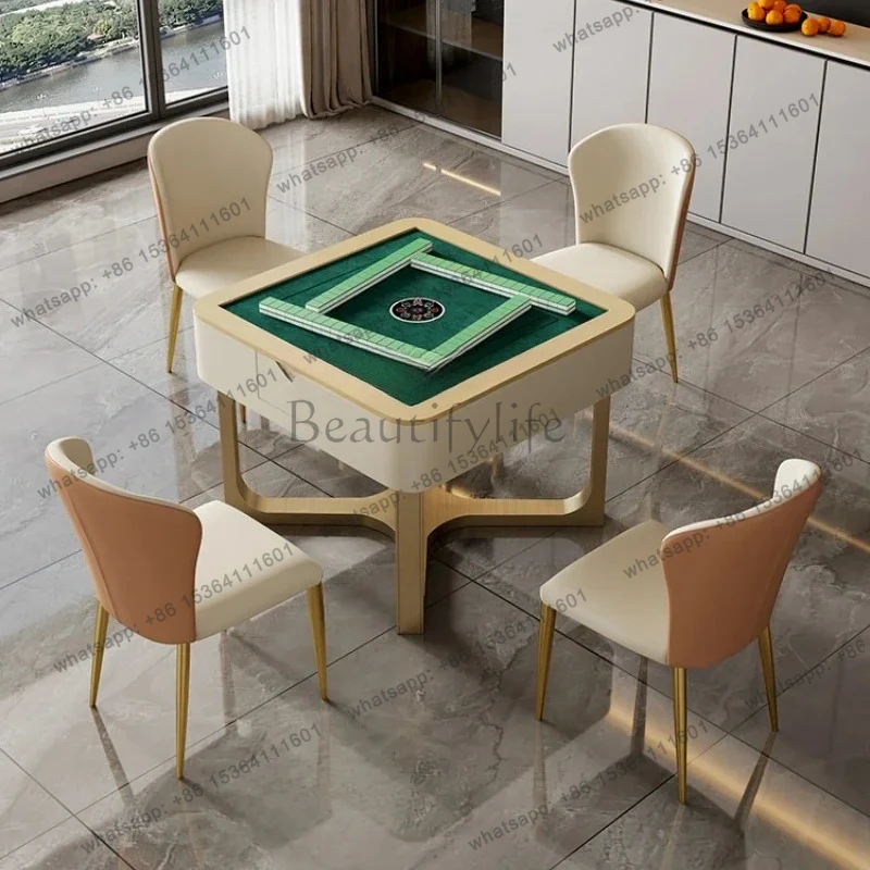 

Light luxury rock slab automatic mahjong table dining table dual-purpose multi-function electric silent mahjong table