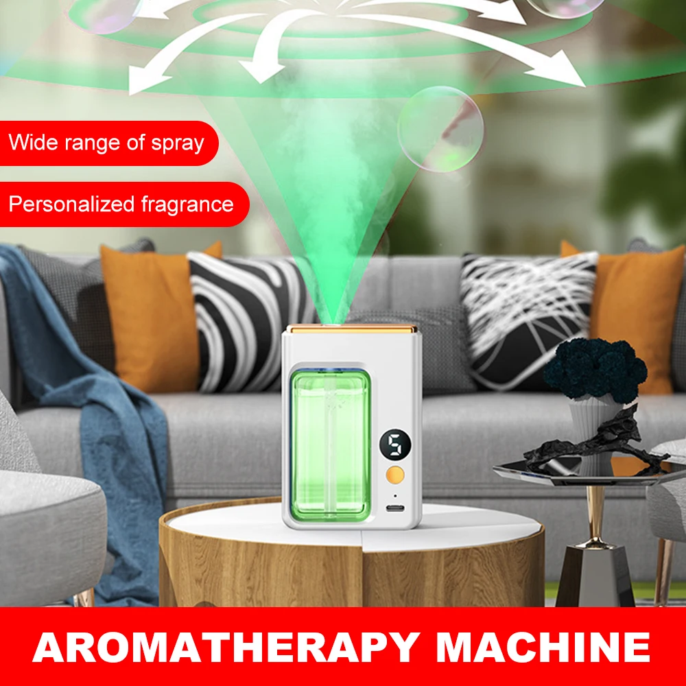 50ml Desktop Aromatherapy Oil Diffuser Machine USB Smart Air Purifier with Display Car Air Freshener Home Bathroom Deodorization