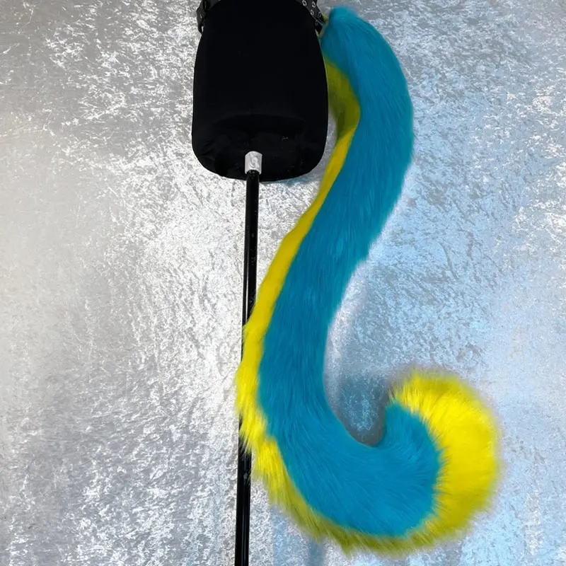 Pluizige handgemaakte cosplay lange staart met riem schattige vos kat wolf hond anime prestaties rollenspel cosplay kostuum rekwisieten kind cadeau