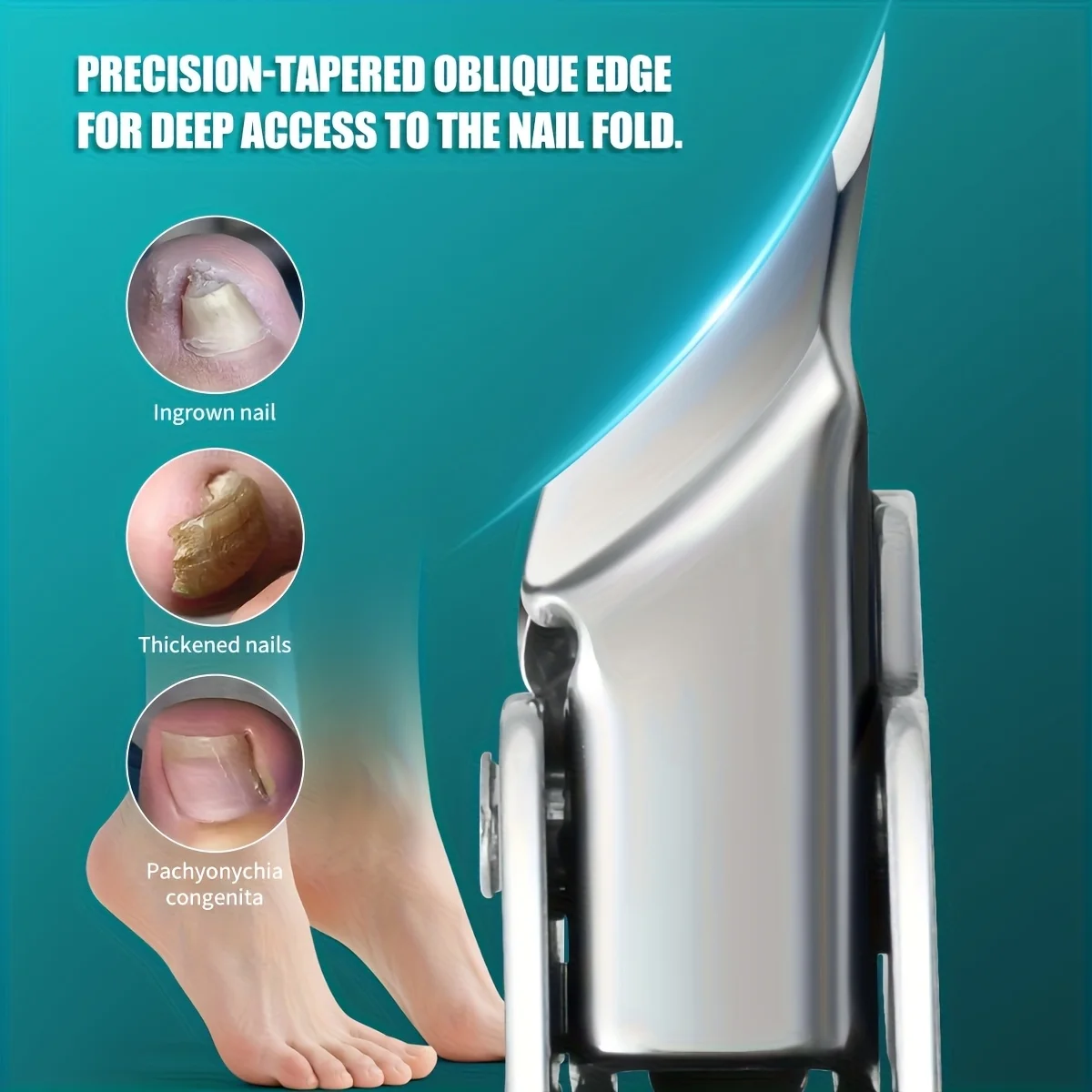 Stainless Steel Nail Clippers with Eagle Beak Design Super Pointed Nail Groove Thick Nail & Large Opening for Precision Cutting