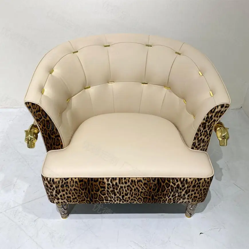 Light Luxury Leopard Print Single Sofa Hotel Meeting Room 3+2+1  Combination