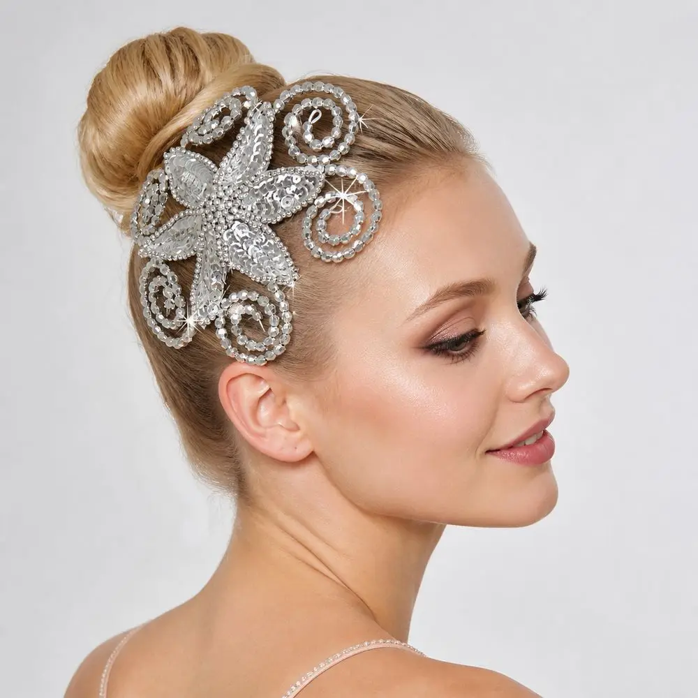 Rhinestone Dance Headdress Classical Performance Dance Head Flower Folk Stage Performance Hair Accessories Dancer Hair Accessori