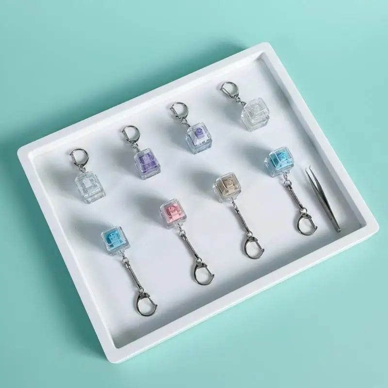 HUA HUA 1/2/3/4/9 Key Keyboard  Toys Crystal Keycap Keychain Stress Relief Fingertip Gadget Decompression Toys Clicker  Toy