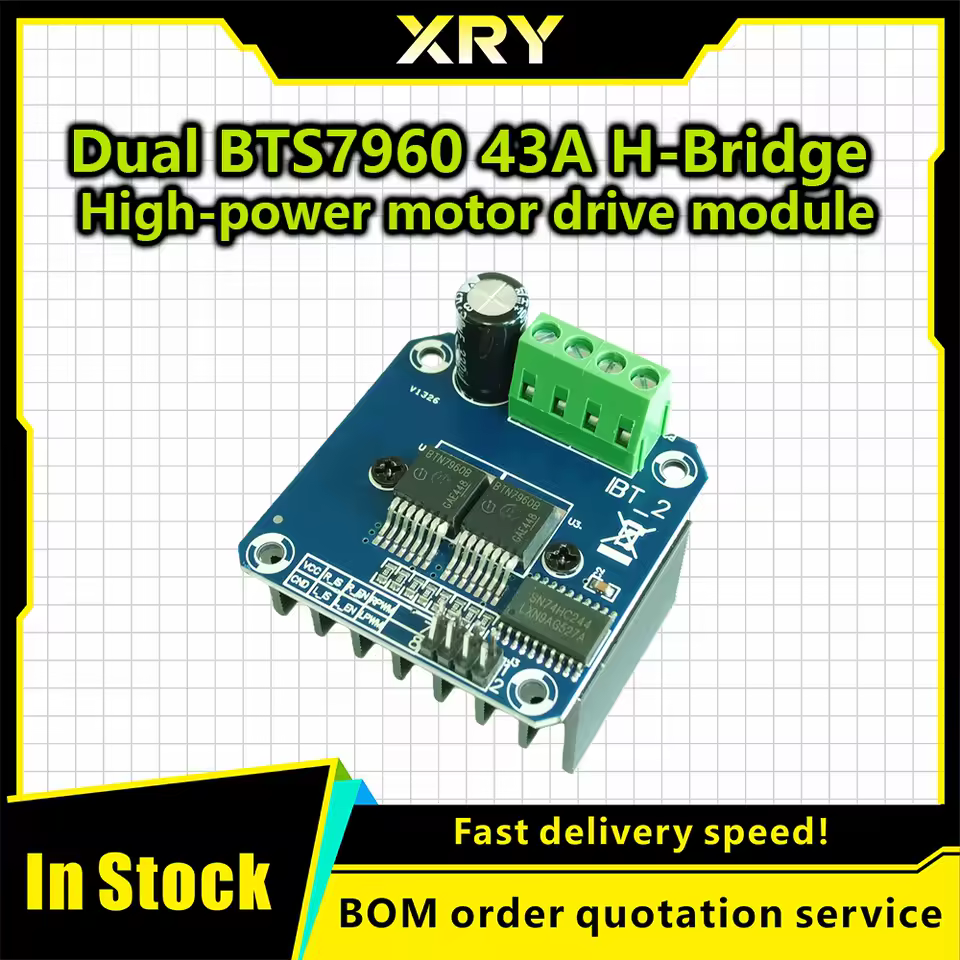 BTS7960 43A H-bridge High-power Motor Driver module/smart car/ DC6-27V Double BTS7960 BTS7960B DC 43A