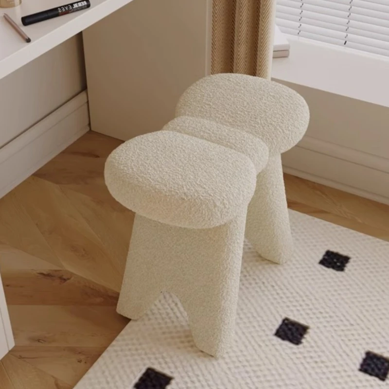 Imagen 3: Silla de tocador de estilo crema para dormitorio, taburete especial sencillo y moderno para el hogar, tocador de lujo, muebles de ocio
